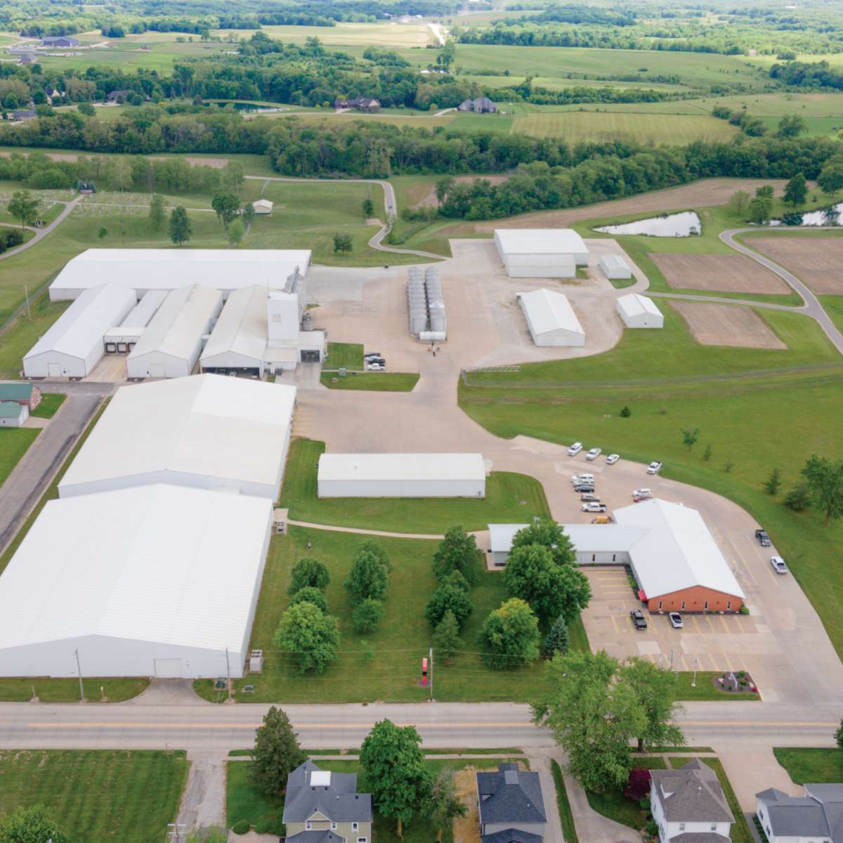 Aerial view of Merschman Seeds Property