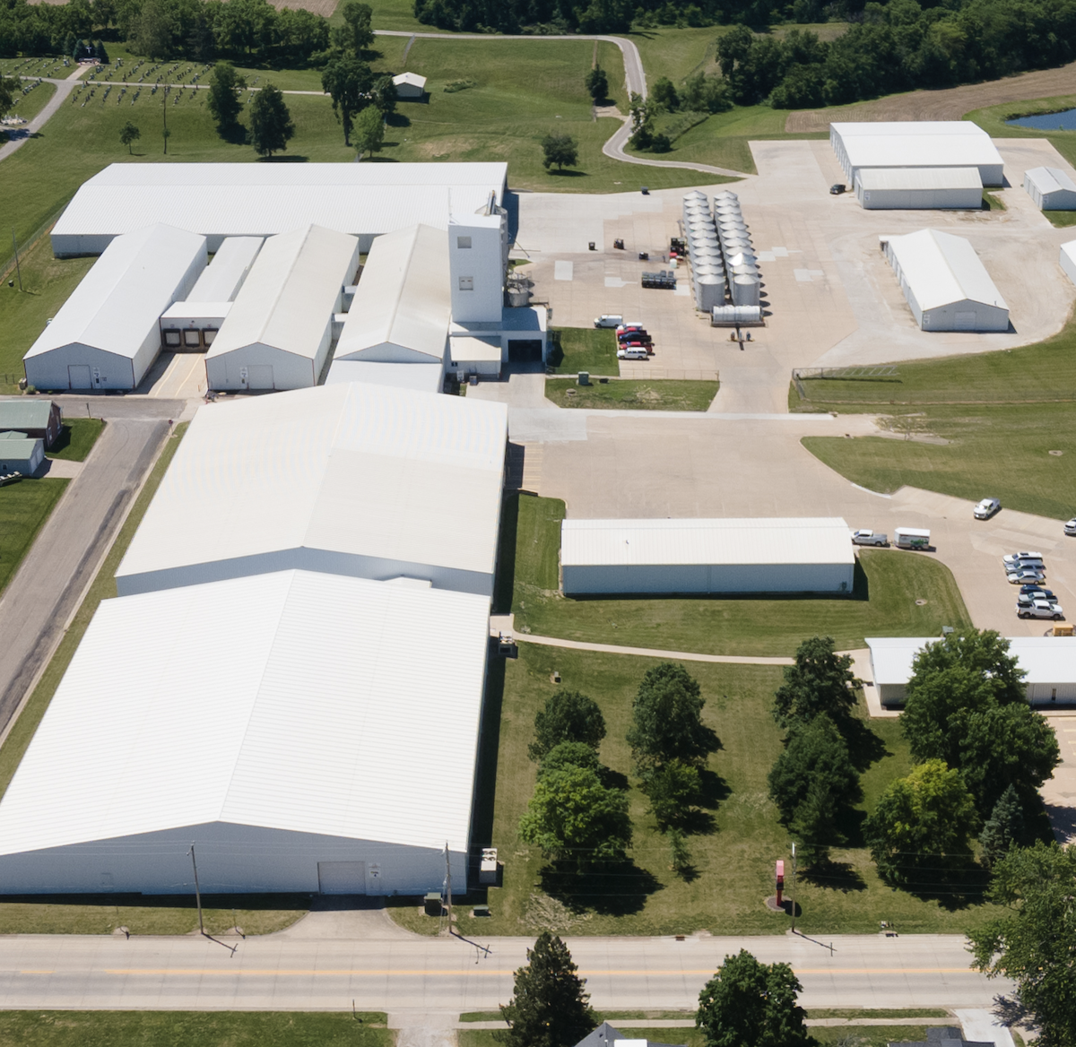 Aerial view of Merschman Seeds Property